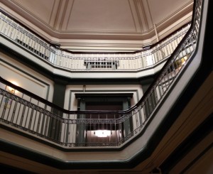 Interior of the Dome Building, showing central atrium stairwell  (Restore Oregon photo) 