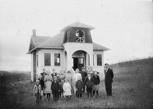 Undated photo of Sunnyside School with bell tower (Photo courtesy Benton County Historical Society) 