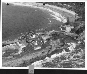Aerial photograph of historic light station complex on Chief’s Island in 1944. (photo courtesy of Rick Minor)